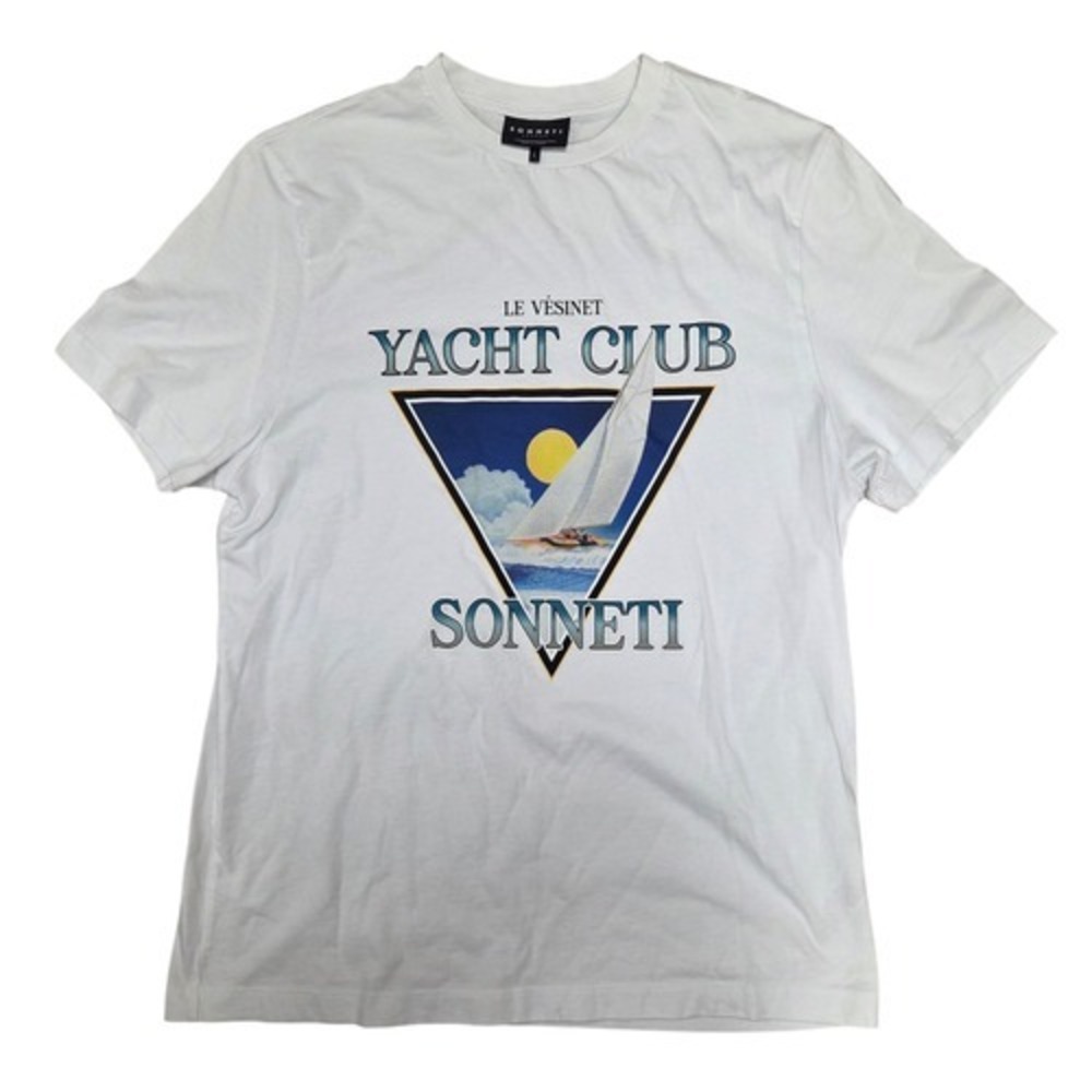 Sonneti London Le Vesinet Yacht Club Waves White T-Shirt Size Large